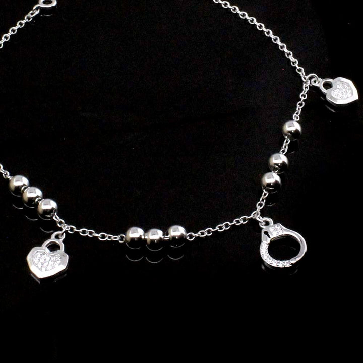 925 Silver Girls Gift Anklets Single Ankle Bracelet 8.8"