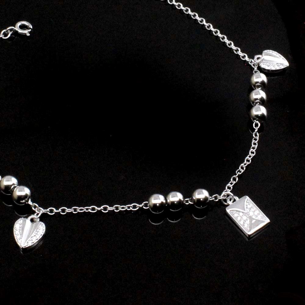 New 9CT Gold Heart Anklets for Girls Women Silver Chain Ankle Bracelet 10  inch | eBay