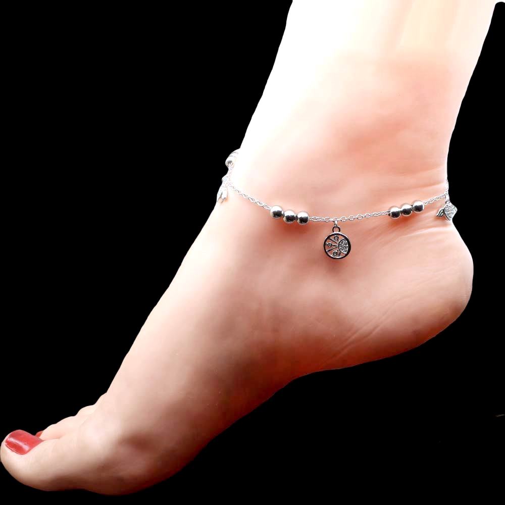 Beautiful Girls Gift 925 Sterling Silver Single Anklets Bracelet 8.8"