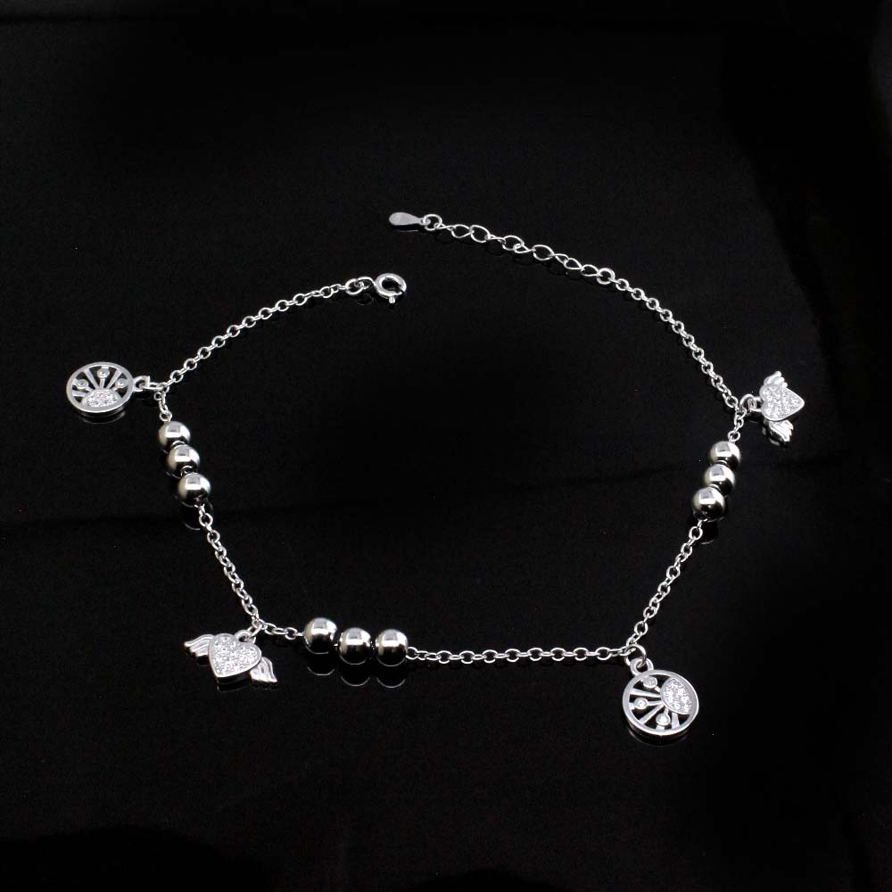 Beautiful Girls Gift 925 Sterling Silver Single Anklets Bracelet 8.8"