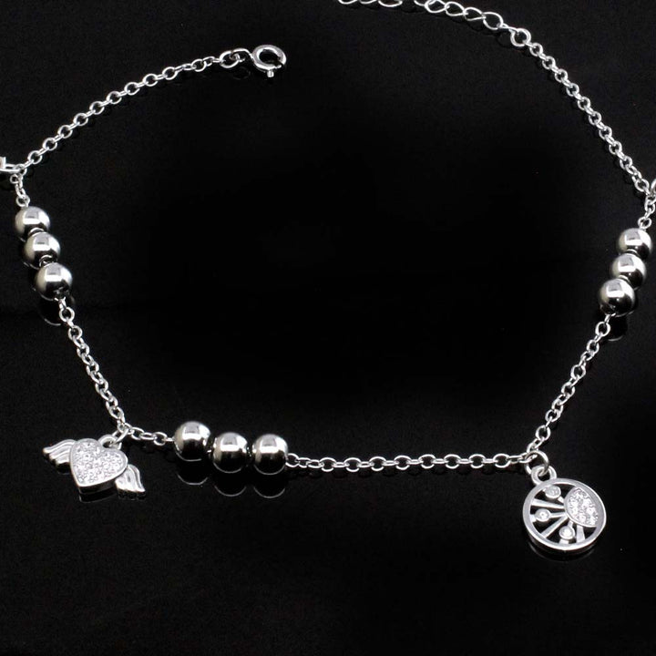 Silver Dangling style anklets 