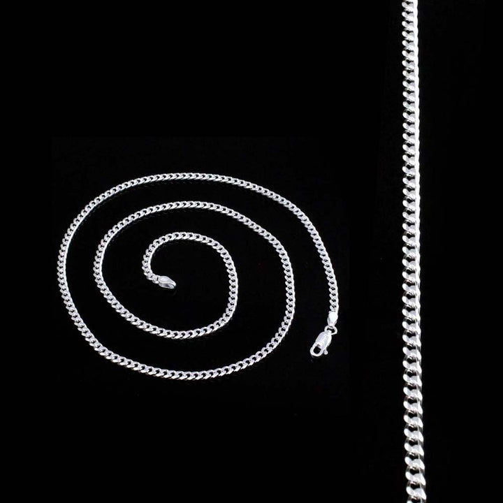 Real 925 Sterling Silver Indian Chain 20" Neck Chain