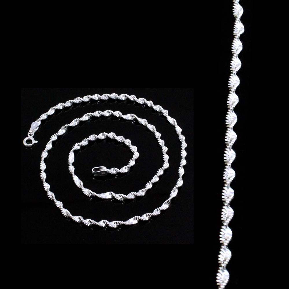 Real 925 Solid Sterling Silver Neck Chain 18"