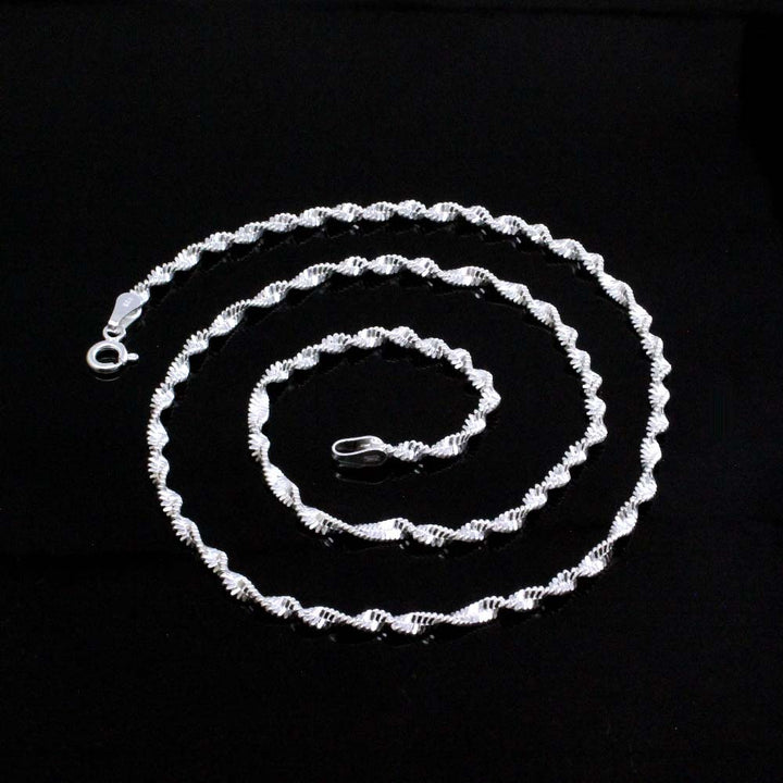 Real 925 Solid Sterling Silver Neck Chain 18"