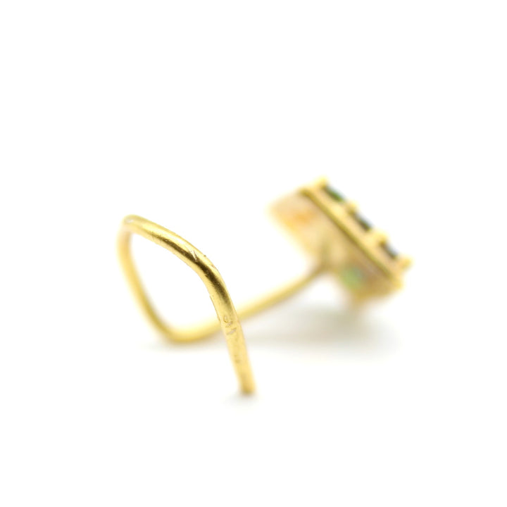 Gold Plated Nose Stud CZ Twisted nose ring