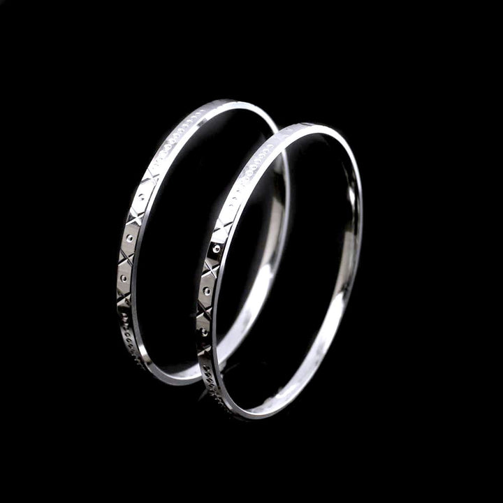 Real 990 Silver Women Bangles Bracelet (Kangan)-Pair