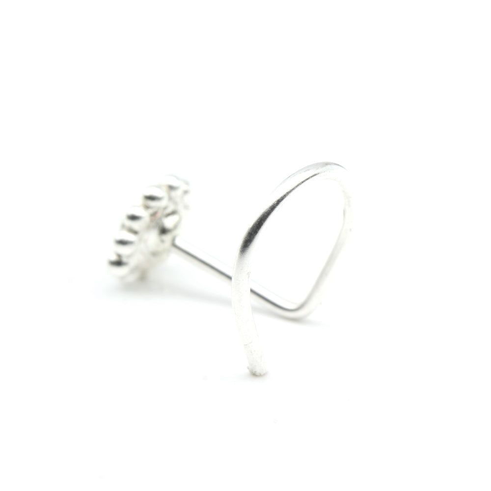 Cute Floral 925 Silver Nose Stud CZ Twisted nose ring