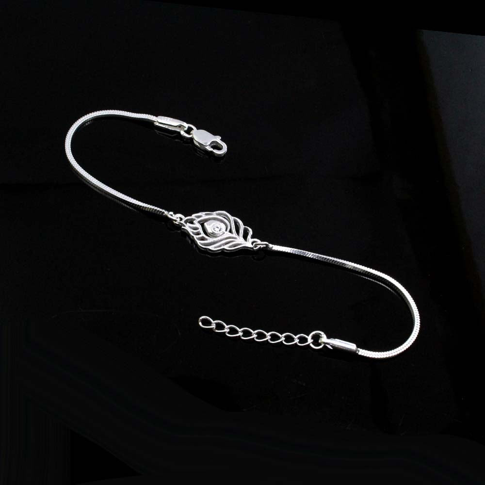 Indian Style Real Silver bracelet Rakhi for men women 8"