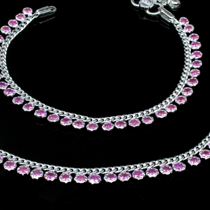 Real 925 Silver Jewelry Anklets chain foot baby Bracelet 7.5"