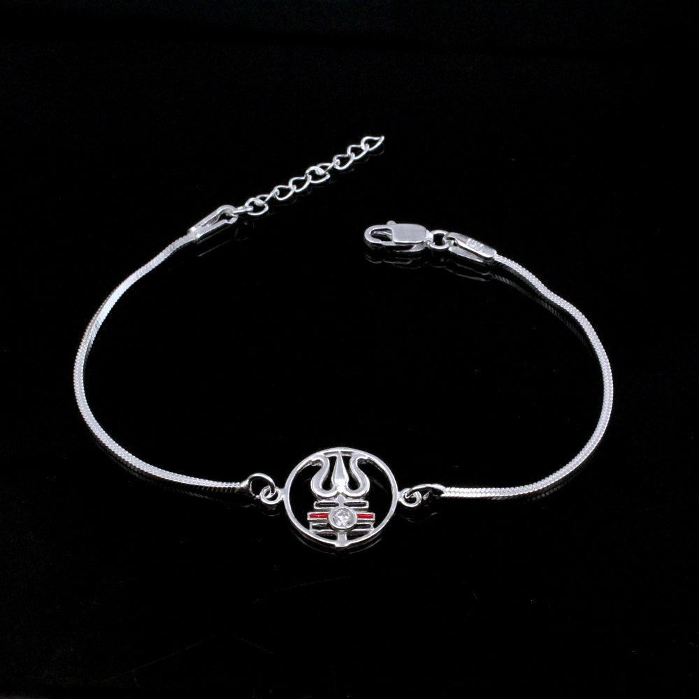 Ethnic Style Real Silver Bracelet Rakhi for men women 8.2"