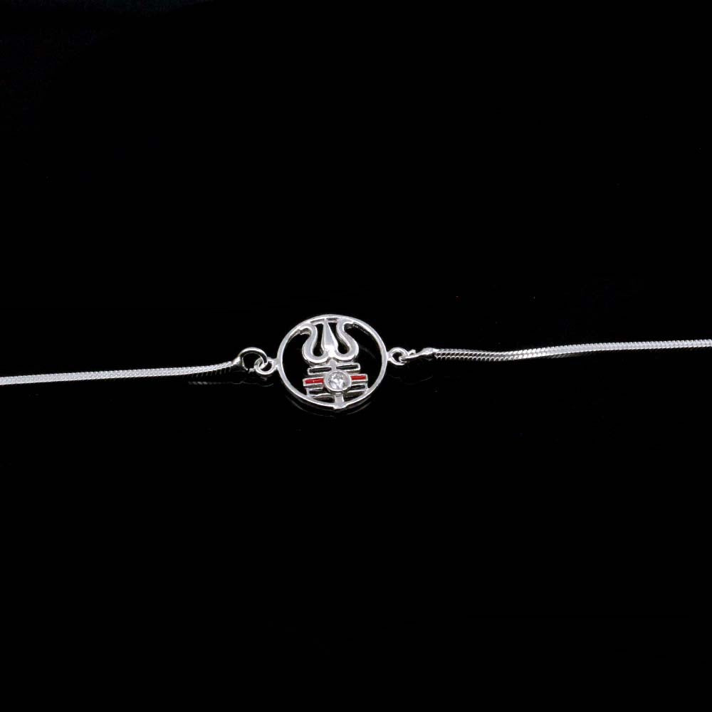 Ethnic Style Real Silver Bracelet Rakhi for men women 8.2"