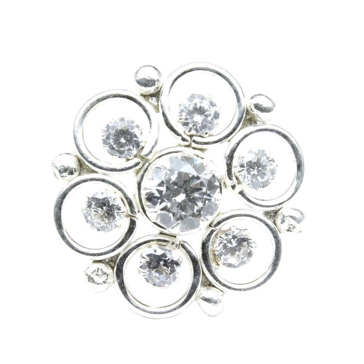 Real Cute 925 Sterling Silver White CZ Nose ring Push Pin