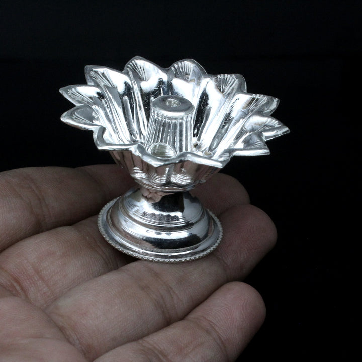 925 Pure Silver Religious Lamp Diya Puja Item for Daily use Purpose