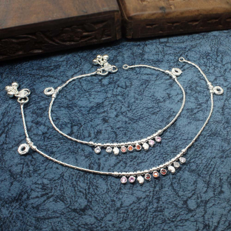 Buy Indian Silver Anklets for women and ankle chains for girls ...