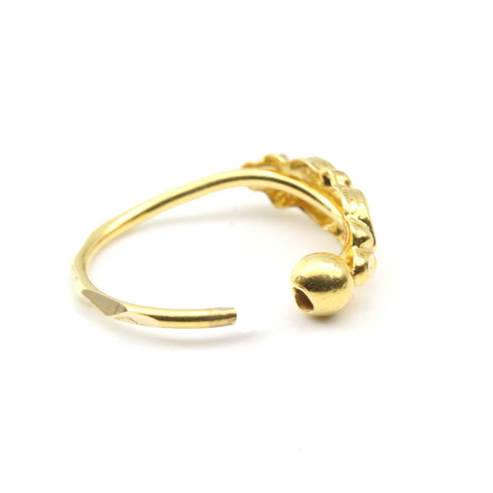 Ethnic Indian Style 14K Real Gold Nath Nose Hoop Ring for women