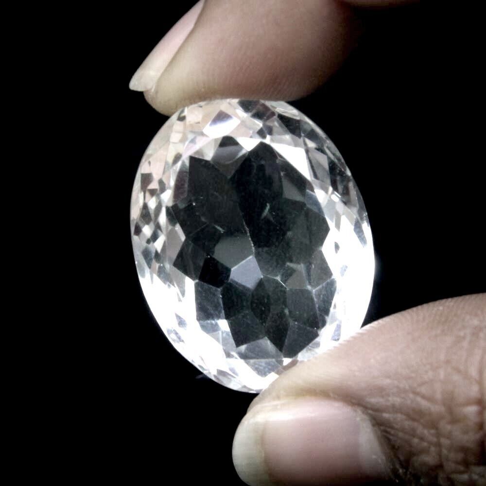 44Ct Natural Clear Crystal Quartz Oval Fine Gemstone