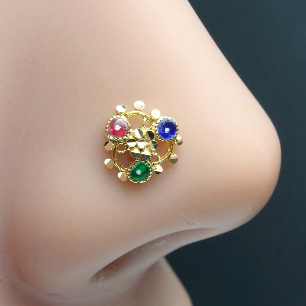 Sone Ki Nose Pin Ke Design Buy Indain Gold Nose Ring 14K 18K