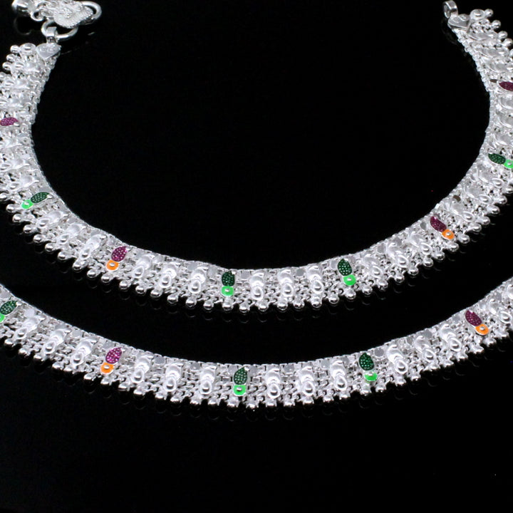 Design of a Heavy silver anklets by Karizma Jewels