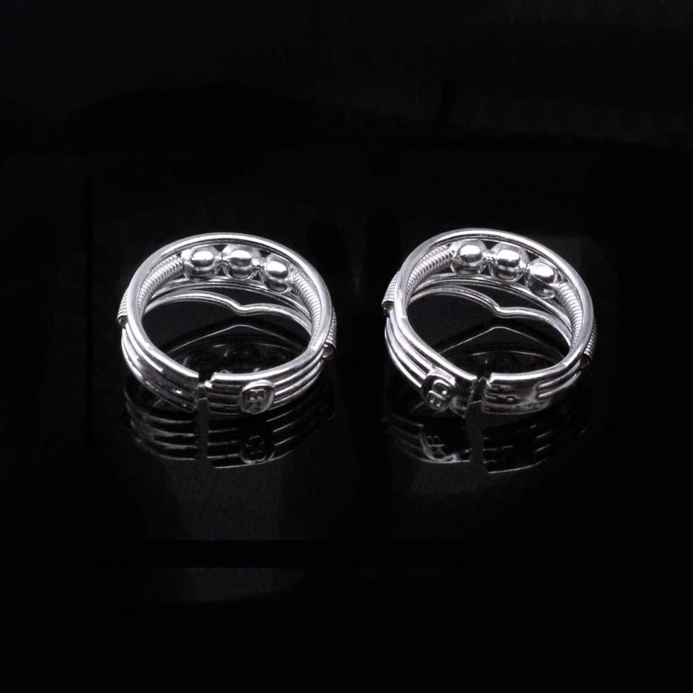 Cute Real 925 Sterling Silver Indian Women Toe Ring Pair