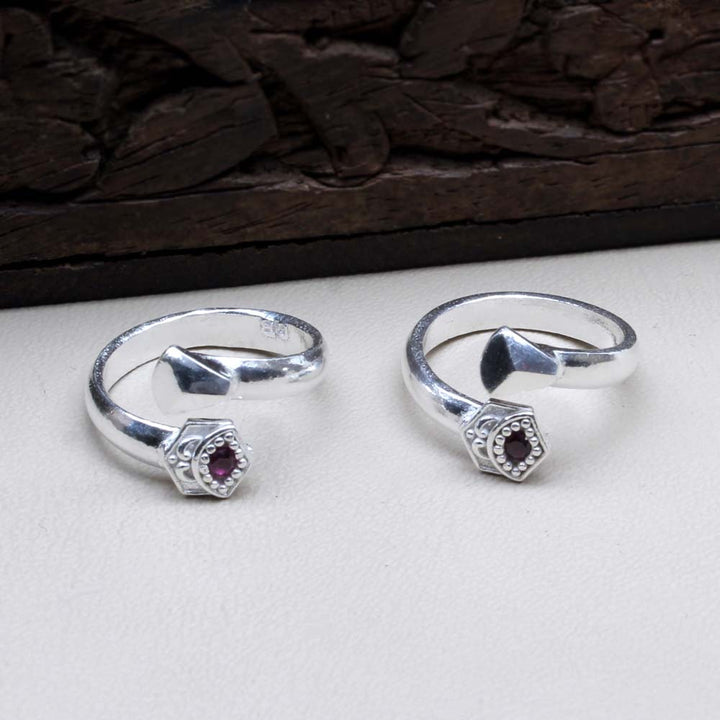 Cute Ethnic Real Sterling Silver Indian Women Toe Ring Pair