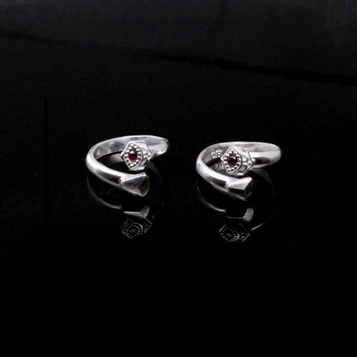 Cute Ethnic Real Sterling Silver Indian Women Toe Ring Pair
