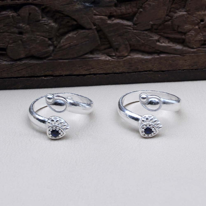 Asian Style Real Sterling Silver Indian Women Toe Ring Pair
