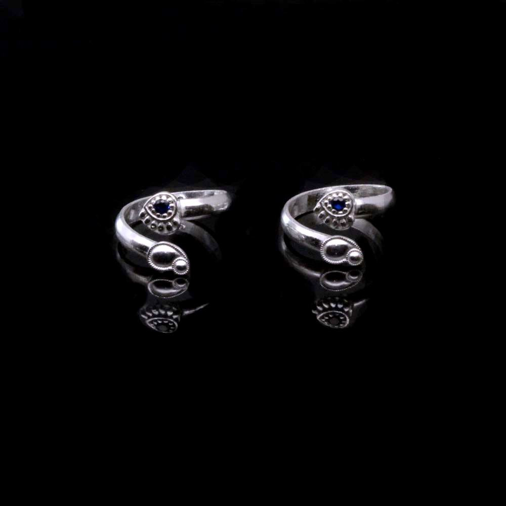 Asian Style Real Sterling Silver Indian Women Toe Ring Pair