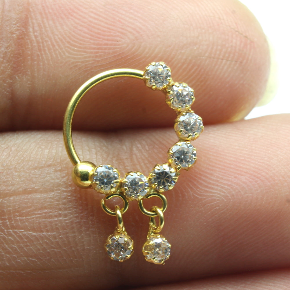 Nose rings 22k gold deals