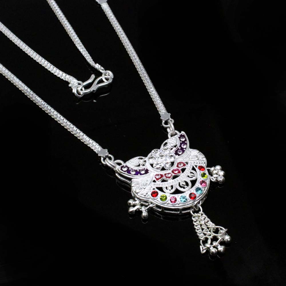 Real Sterling Silver Mangalsutra women Chain wedding gift for wife