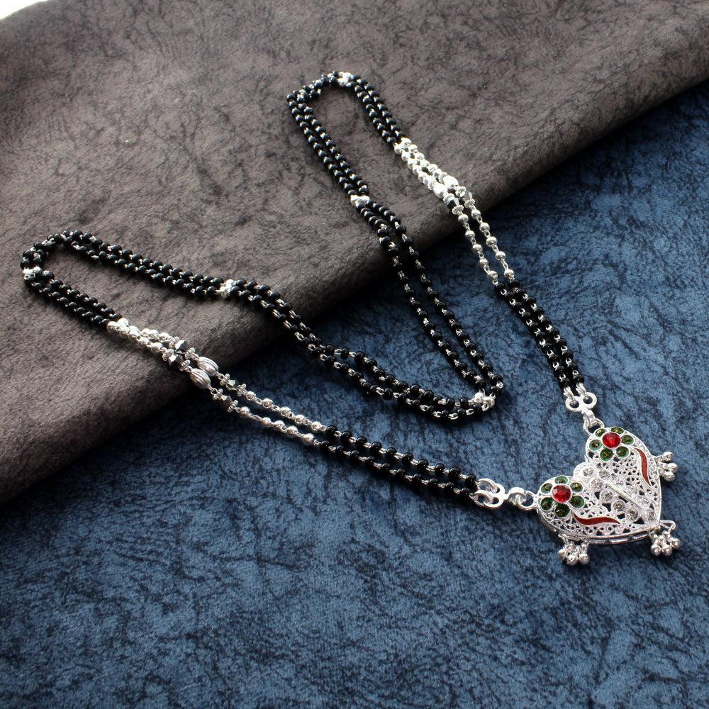 Beads Chain Silver Black Beads Mangalsutra Buy Authentic Silver
