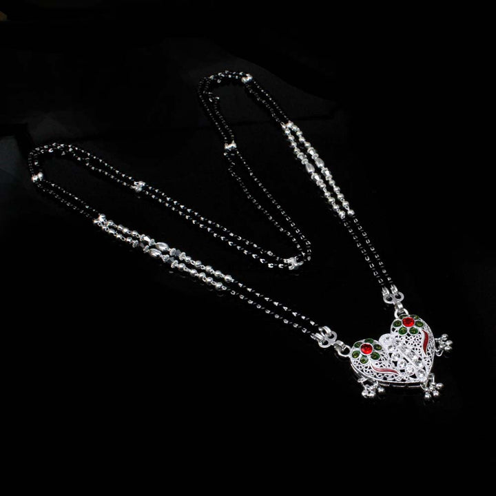 Real Sterling Silver Black Beads Mangalsutra women chain gift for wife