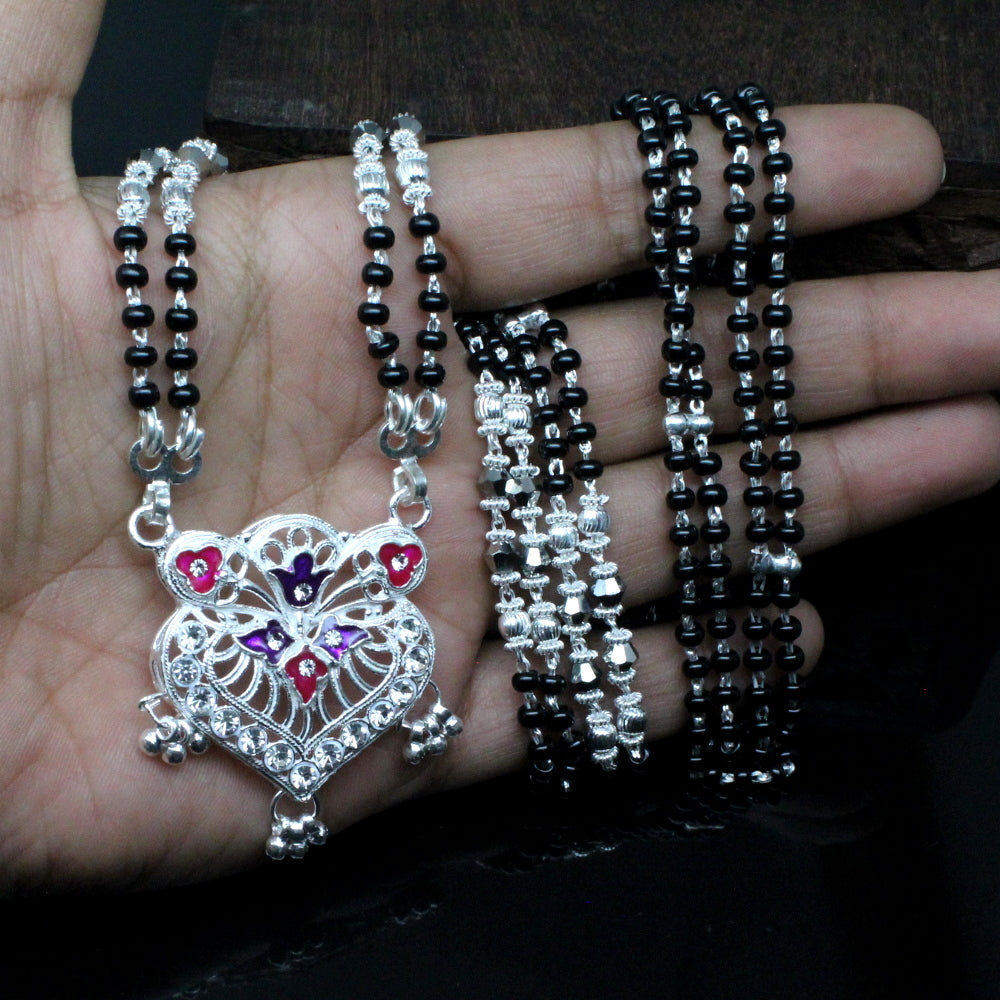 Silver on sale chain mangalsutra