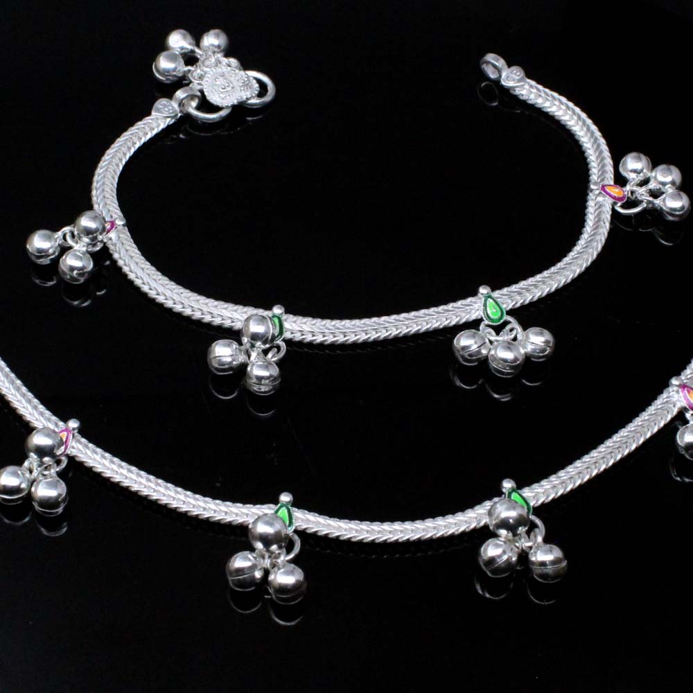 Cute 925 Silver Kids Anklets Ankle chain foot baby Bracelet 7.5"