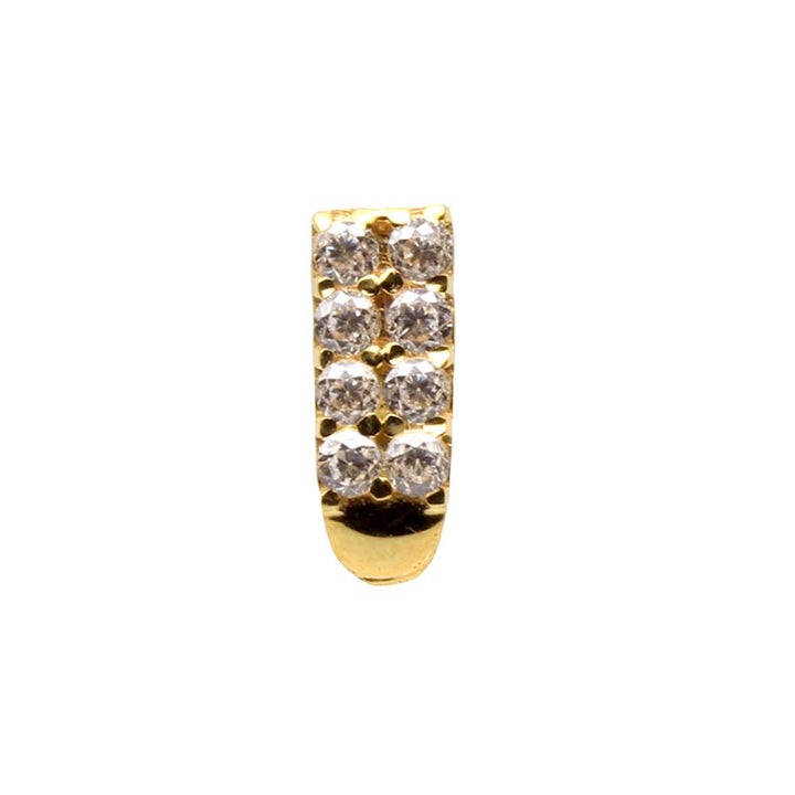 Trendy Fashion Real Gold Nostril for women with white stones 