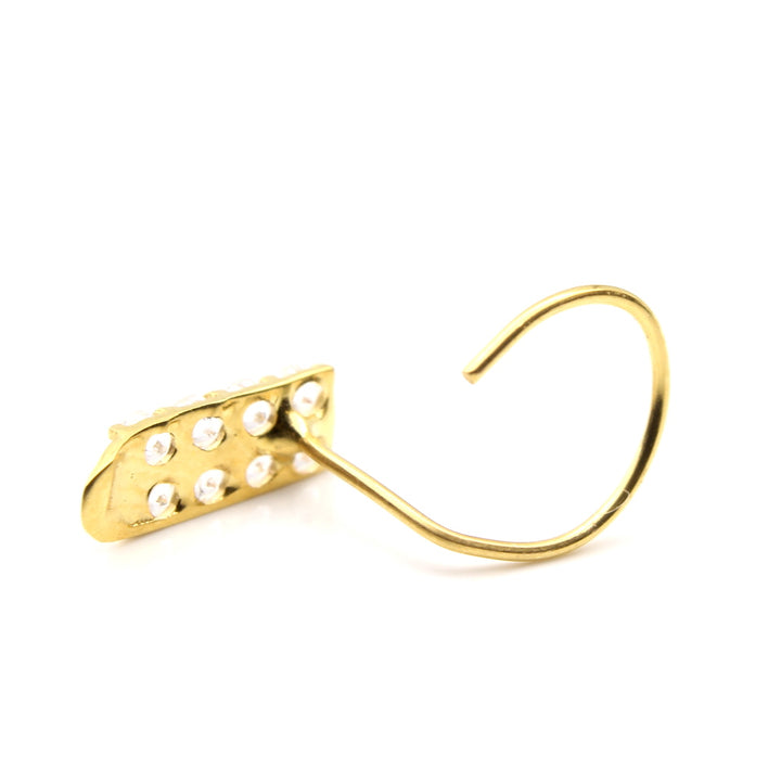 Real Gold Piercing Nose Stud in Twisted style 