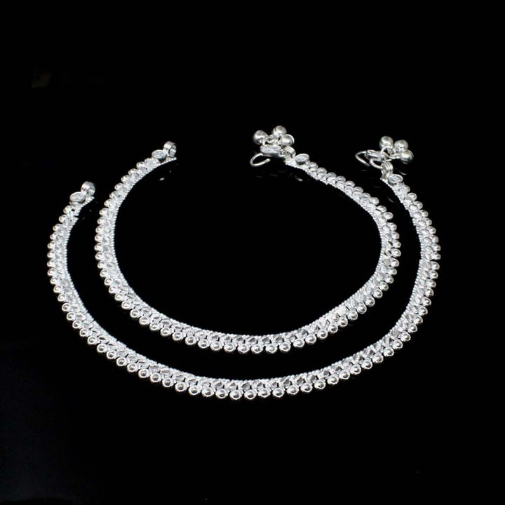 Beautiful Real Silver Anklet Ankle Women chain Bracelet Pair 10"