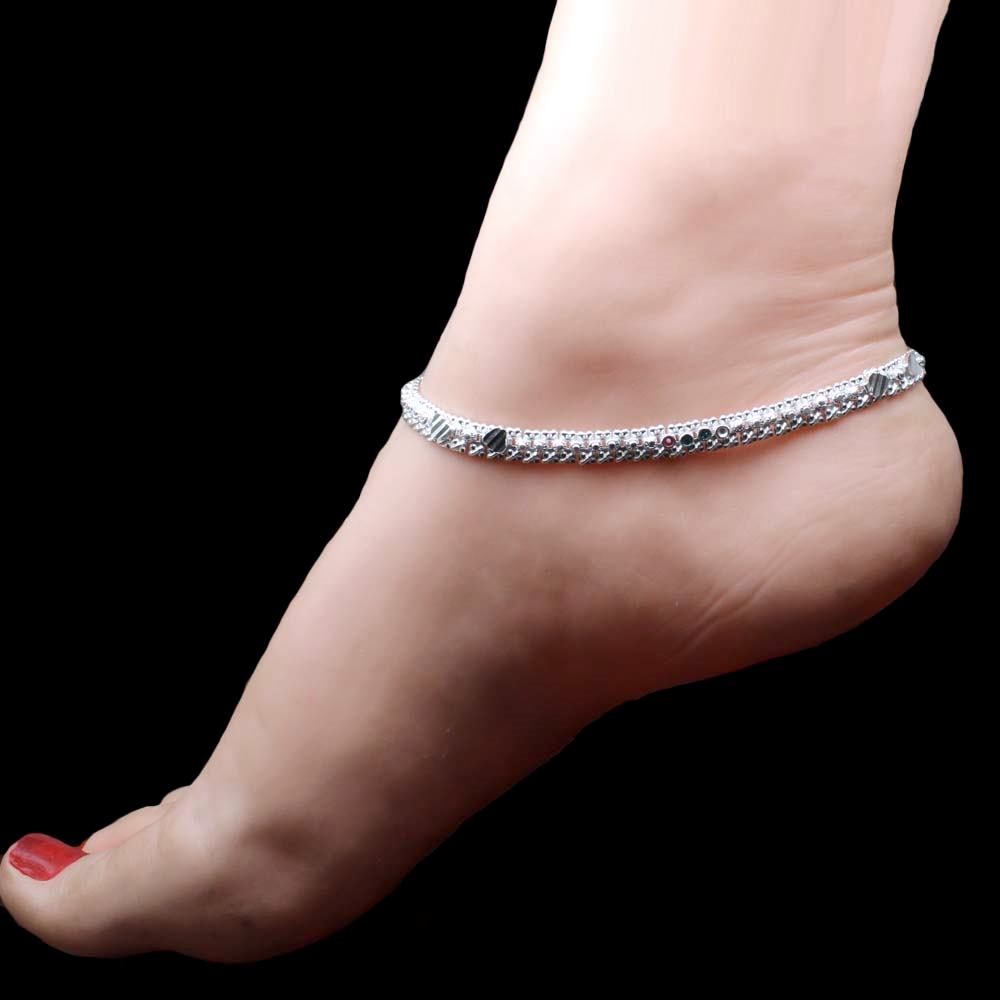 Beach Wear 925 Real Silver Indian Anklets Ankle Bracelet 10"