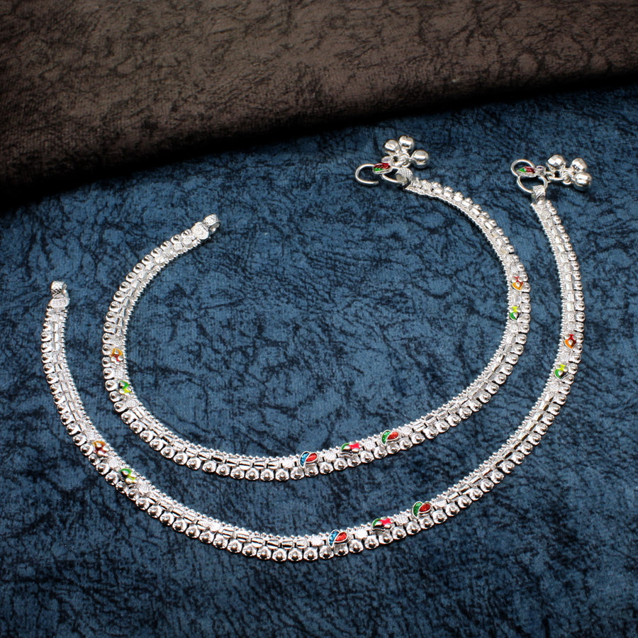 Buy Indian Silver Anklets for women and ankle chains for girls ...