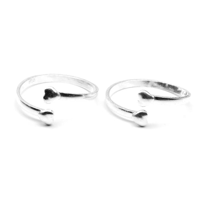 Real Sterling Silver Toe THUMB Rings Indian Handmade Heart Style bichia Pair foot ring