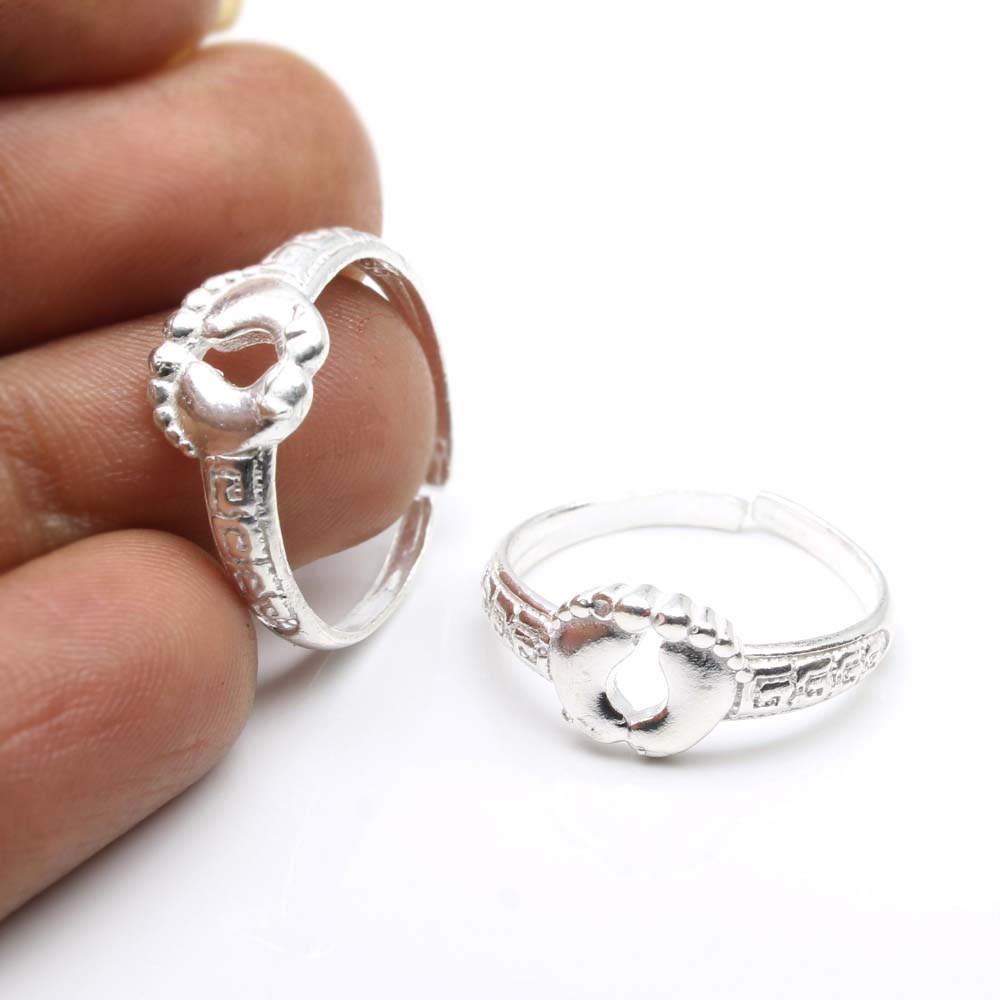 Unique Indian Handmade Toe Ring Pair Real 925 Silver bichhiya for