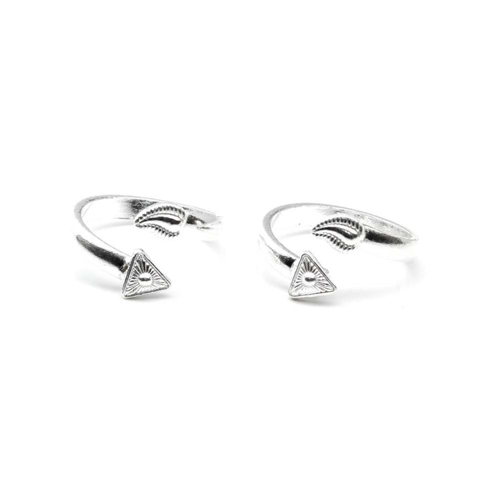 Indian Style Handmade Toe Rings Pair Feet Solid Silver for women