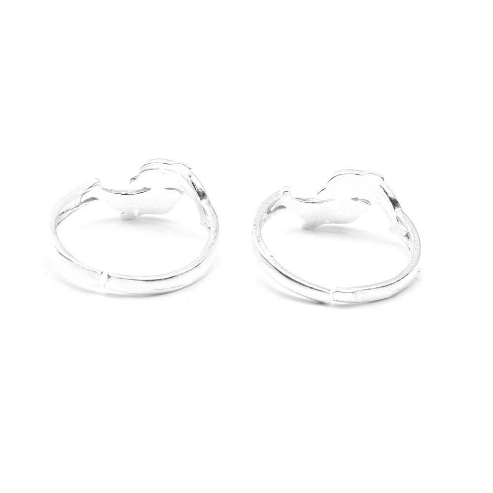 Real 925 Silver Indian Fish style Women Toe Ring Pair