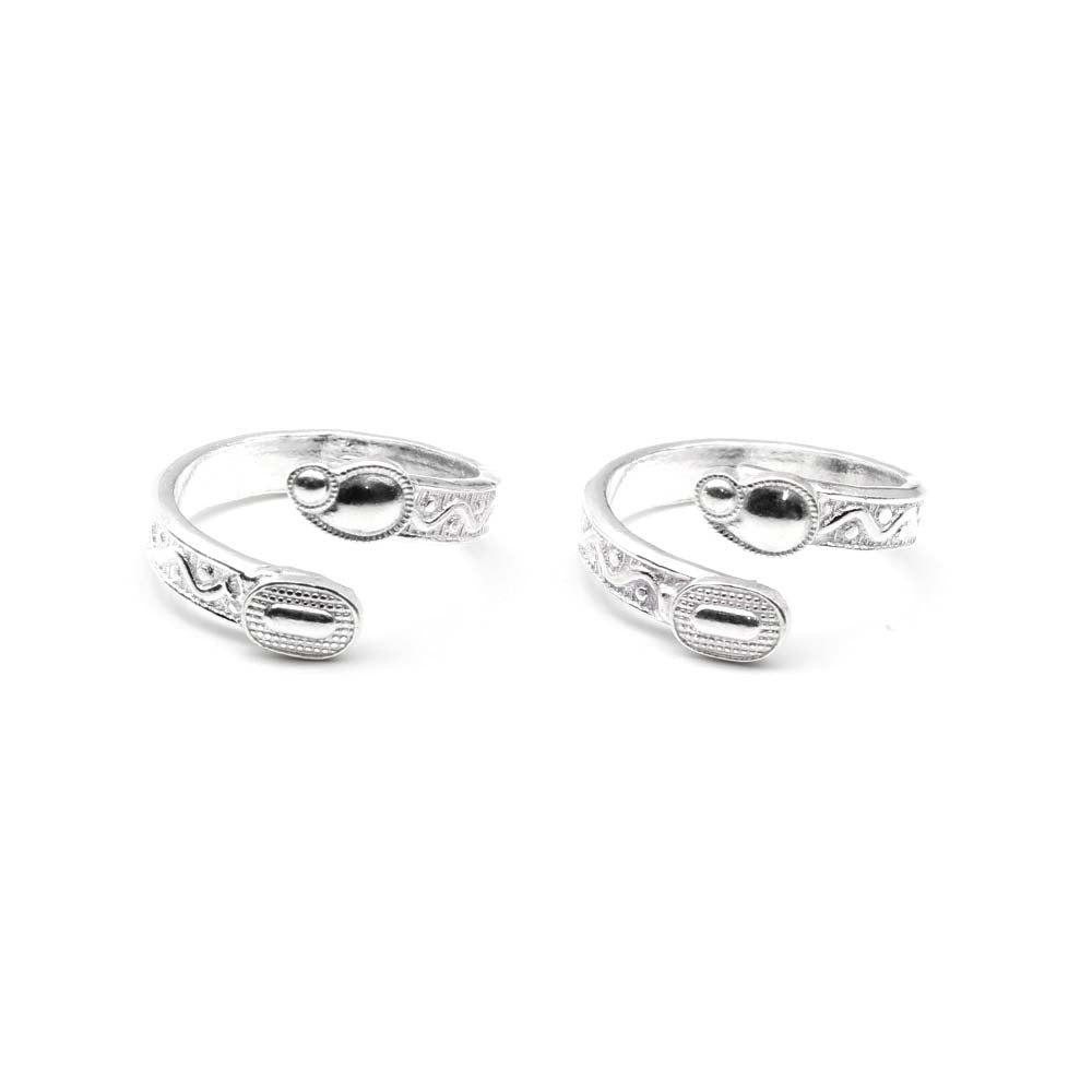 Cute Real 925 Sterling Silver Indian Style Women Toe Ring Pair