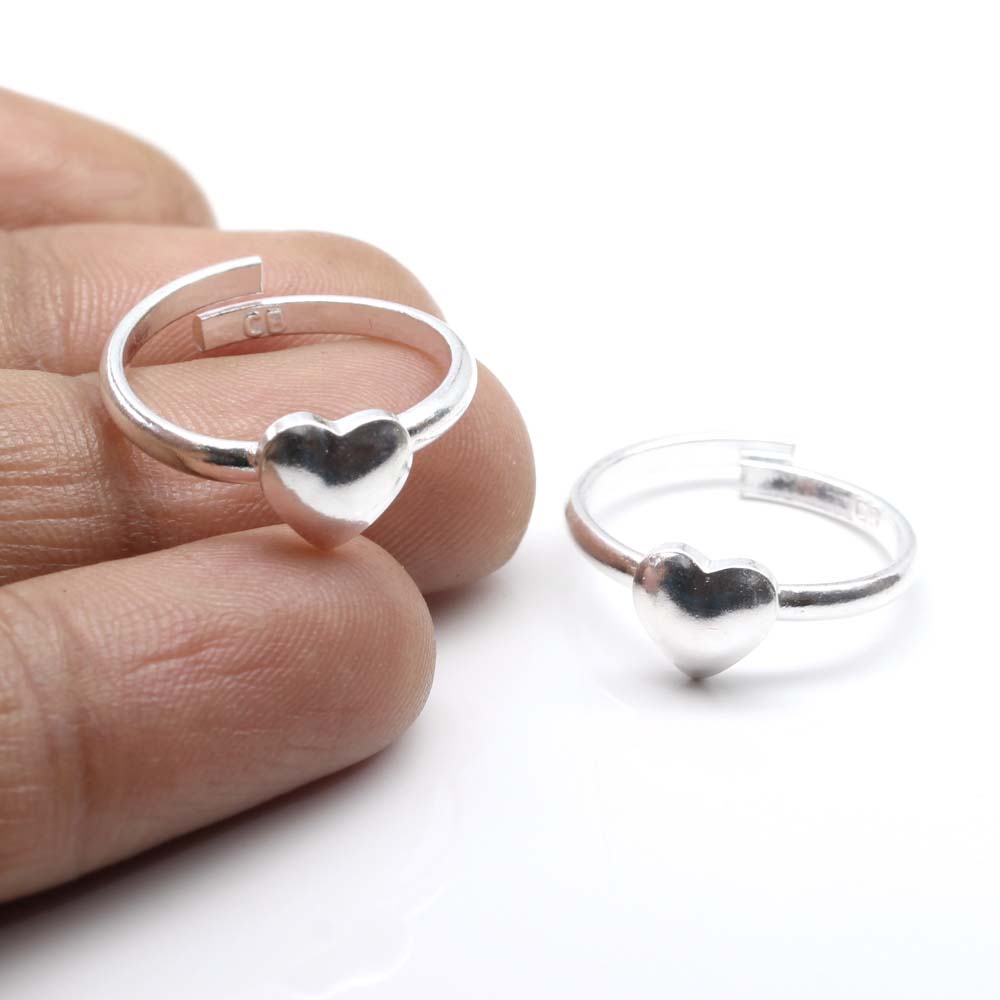 Indian Heart Handmade Real Solid Silver bichhiya for women Toe Ring Pair