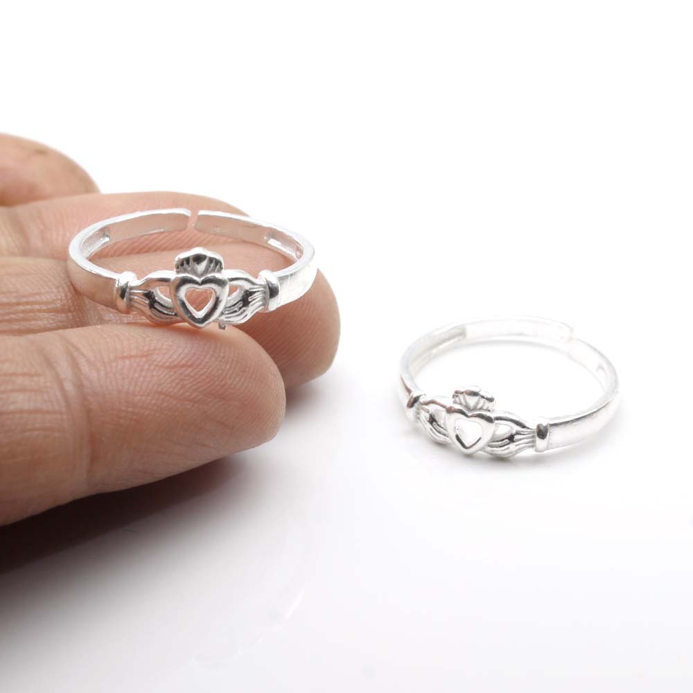 Buy Sterling Silver Toe Ring. Silver Toe Rings, Double Heart Sterling Silver  Adjustable Toe Rings, No Pinch Open Toe Simple Dainty 925 Online in India -  Etsy