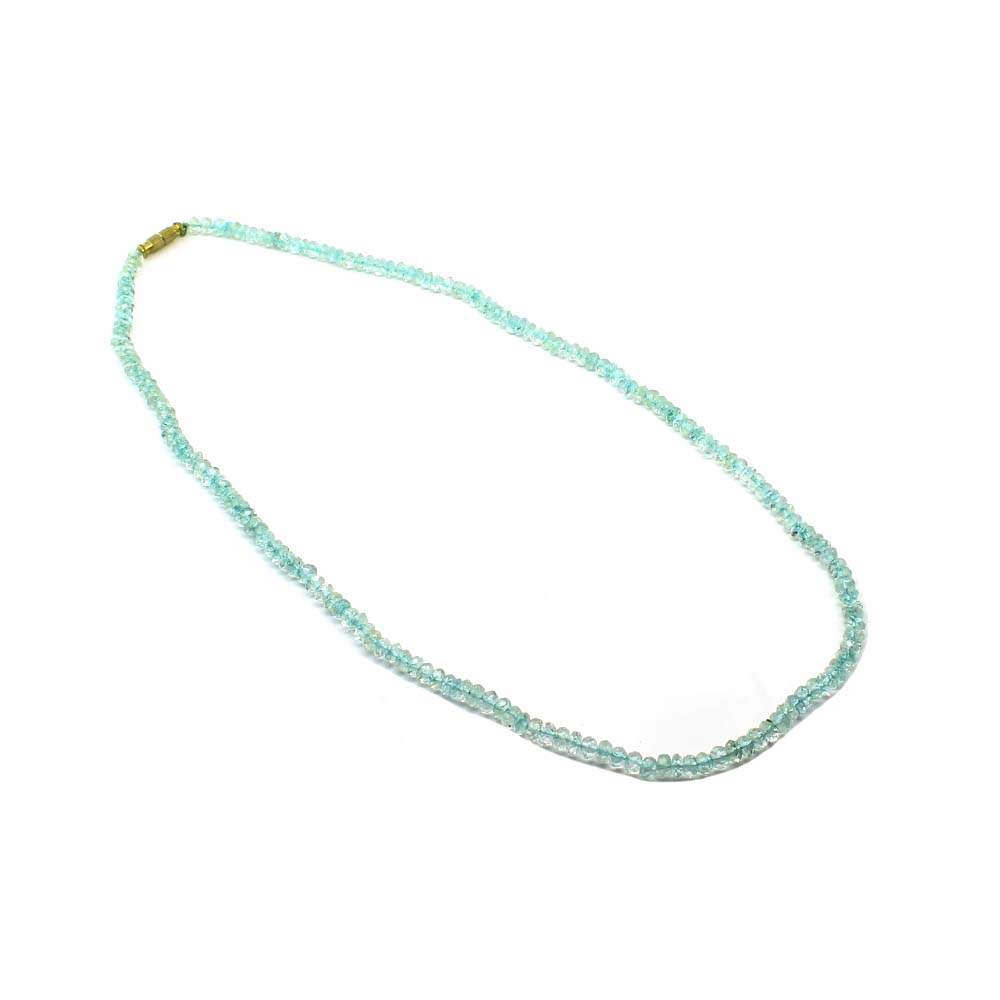 Sky Blue 76.25 Carats Natural Aquamarine Gemstone 4.7mm beads single line Necklace 20"