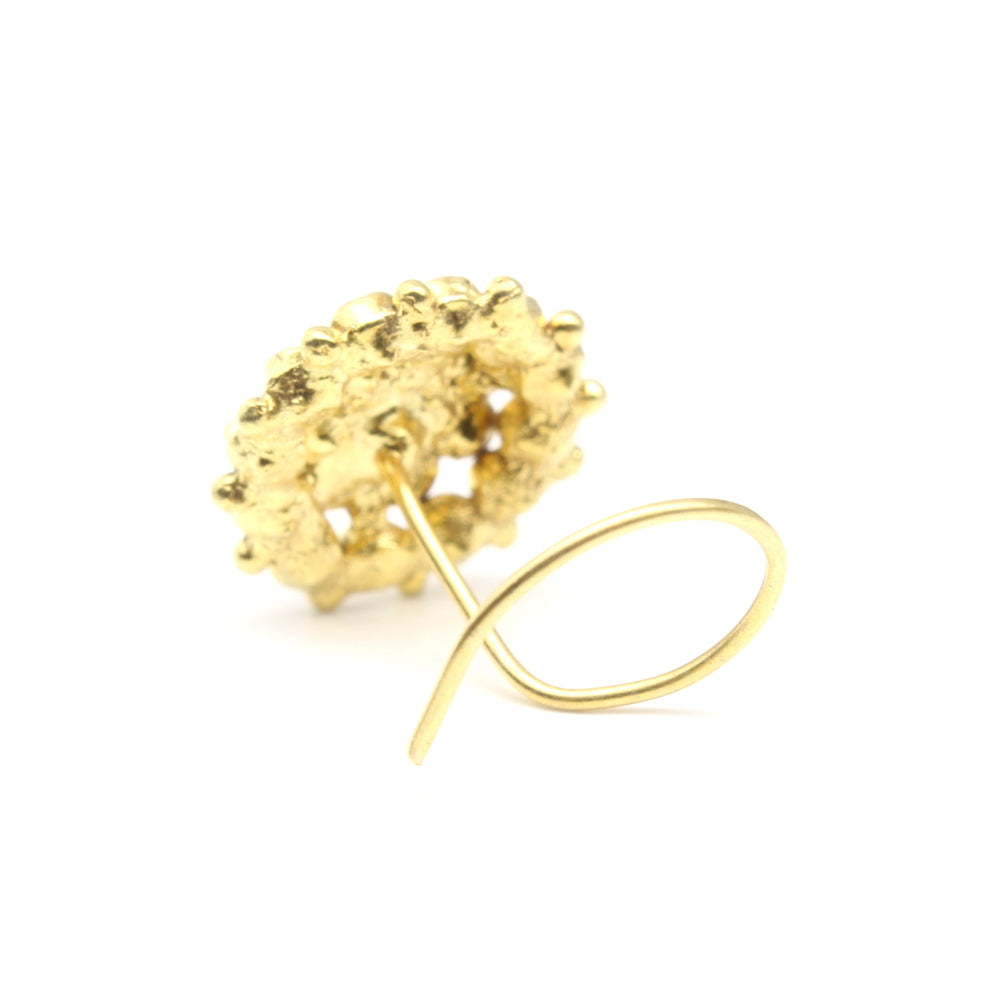 Indian Style Gold Plated Nose Stud Multi CZ Twisted nose ring 24g