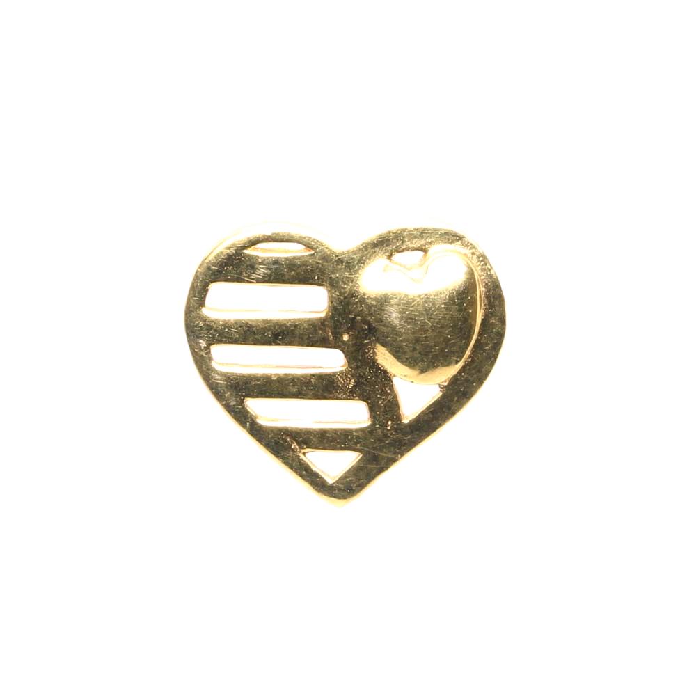 Beautiful Heart Real Gold Nose Stud Solid 14K Gold Women Screw Nose stud