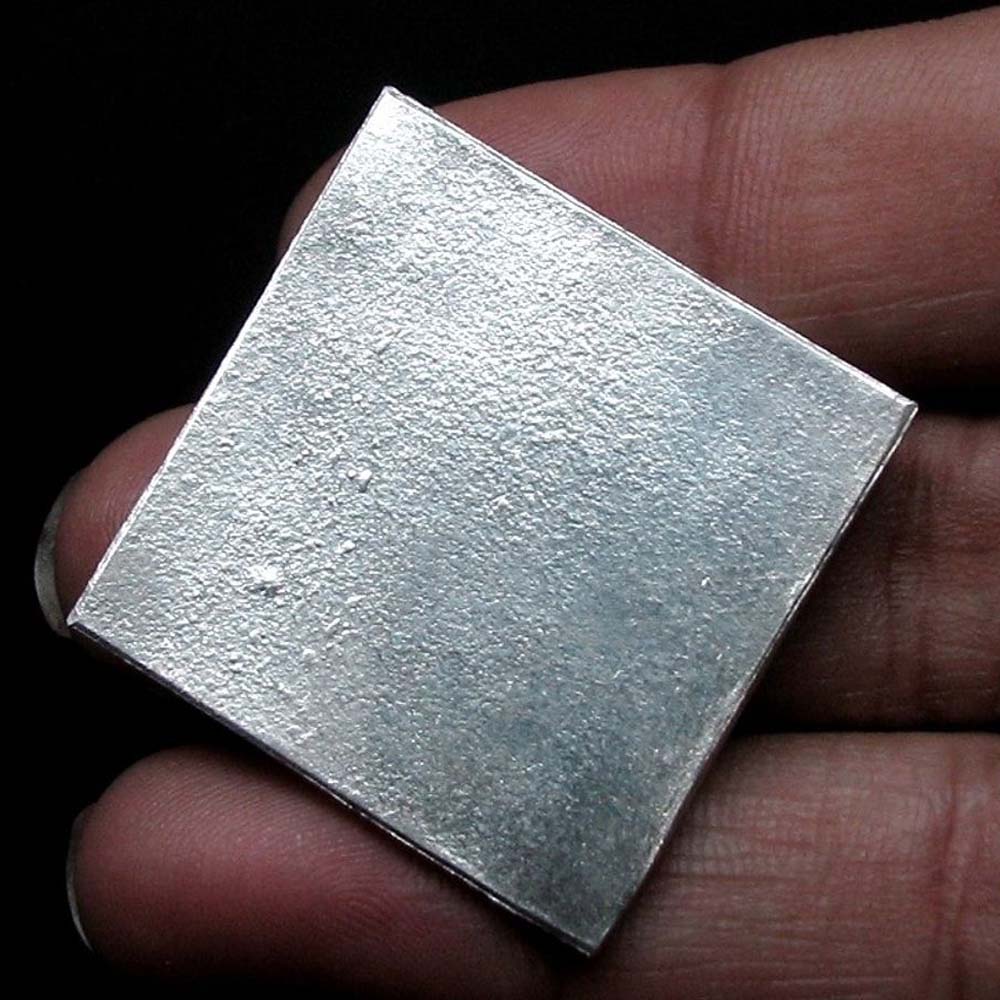 1 Inch Pure Silver Square Piece Chandi ka chokor