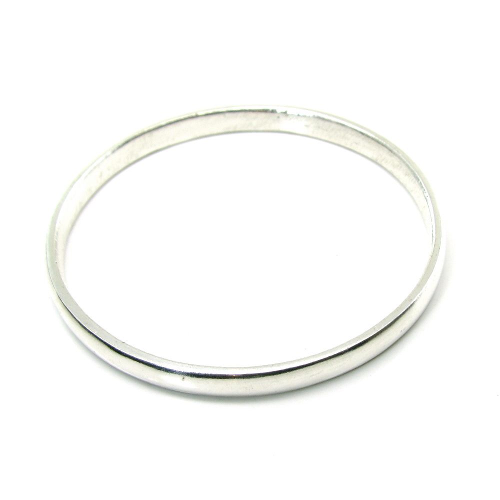 Handmade Jointless Solid Pure Silver Plain Bangle Bracelet Kada